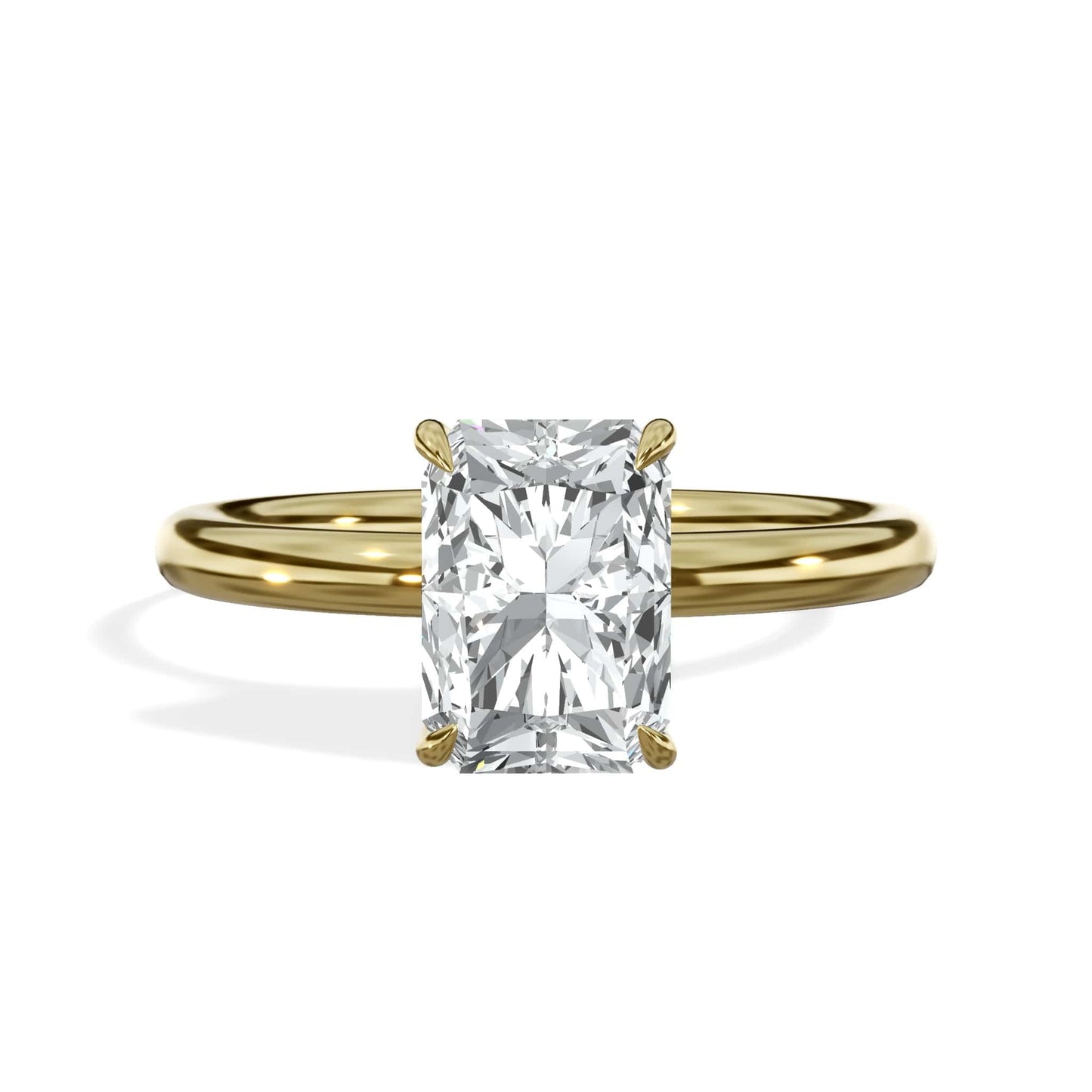 1.50 Carat Lab Grown Solitaire Radiant Cut Diamond Solitaire Engagement Ring