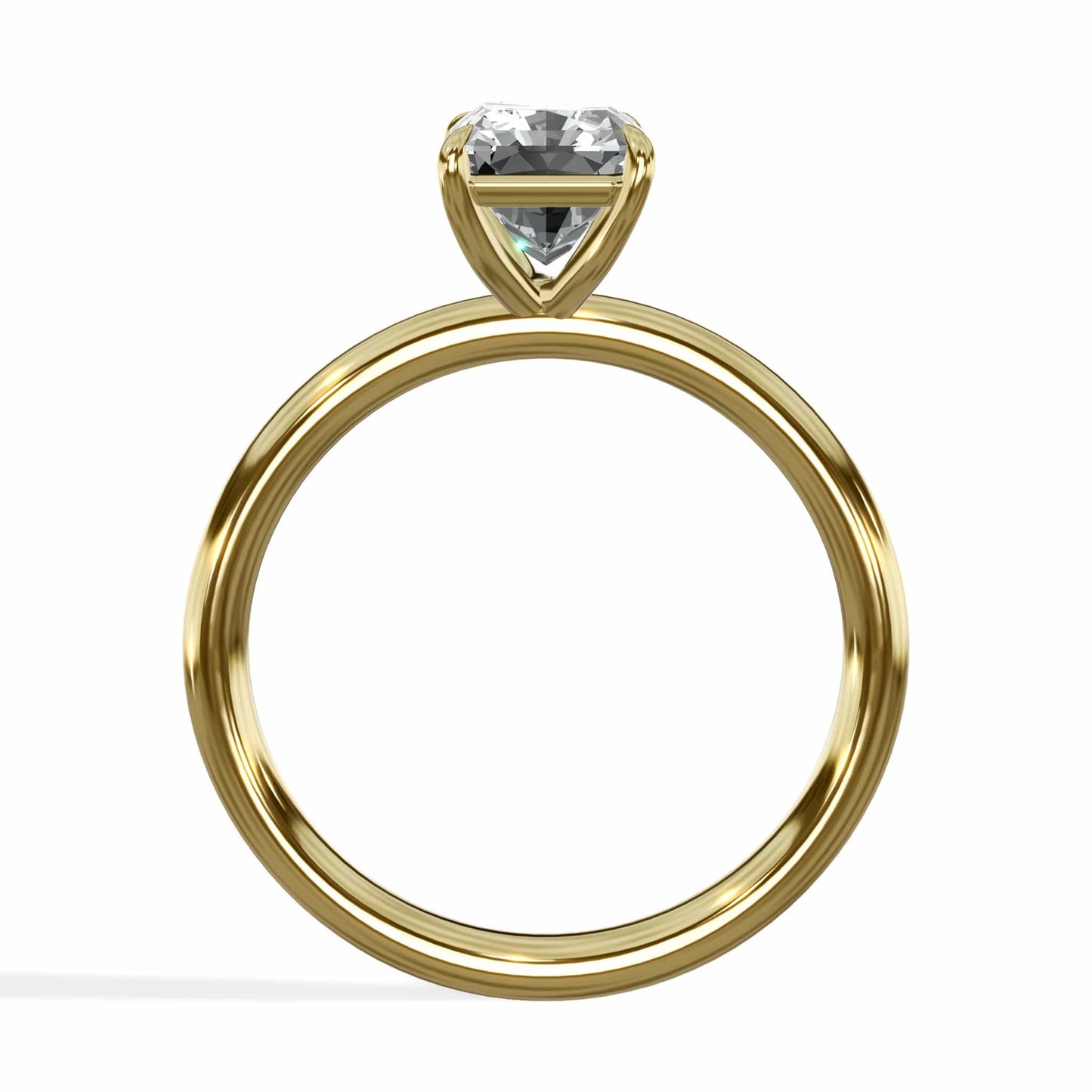 1.50 Carat Lab Grown Solitaire Radiant Cut Diamond Solitaire Engagement Ring