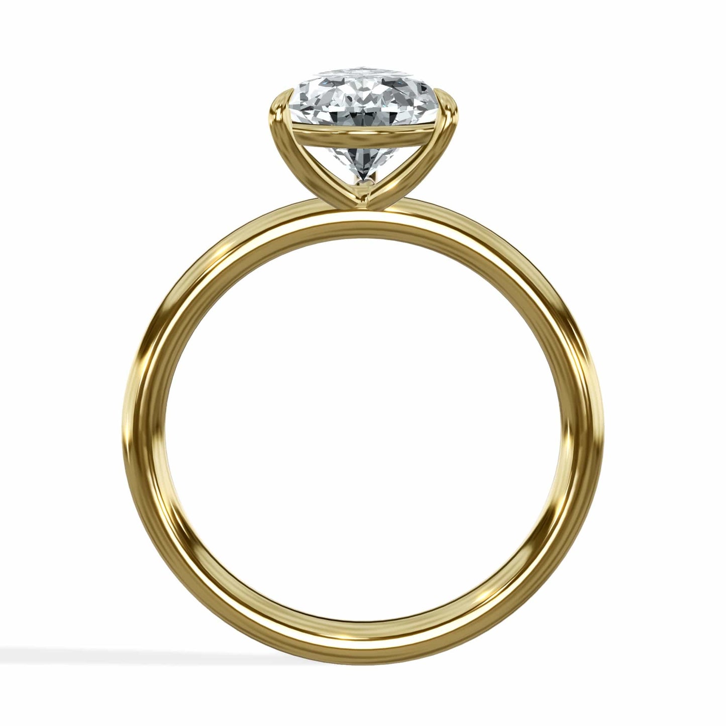 2 Carat Lab Grown Pear Shape Solitaire Diamond Engagement Ring