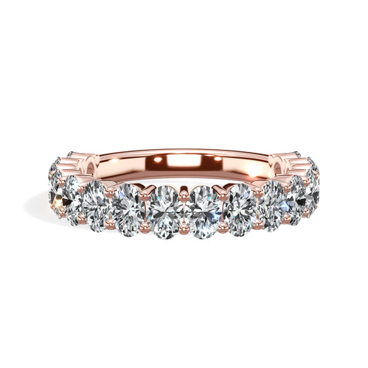 2ct Oval Lab-Grown Diamond 3/4 Eternity Band in 14k Rose Gold