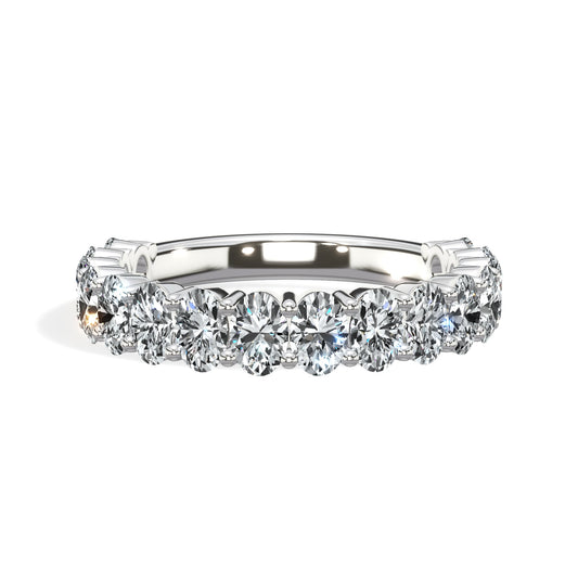 2ct Oval Lab-Grown Diamond 3/4 Eternity Band in 14k White Gold
