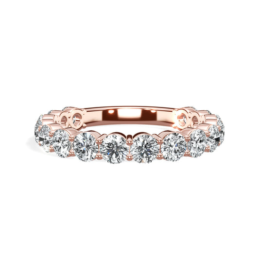 2ct Round Lab-Grown Diamond 3/4 Eternity Band in 14k Rose Gold