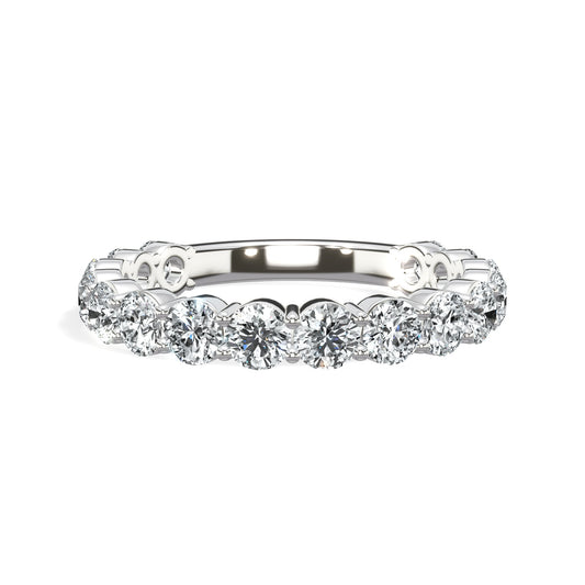2ct Round Lab-Grown Diamond 3/4 Eternity Band in 14k White Gold