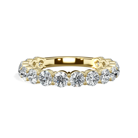 2ct Round Lab-Grown Diamond 3/4 Eternity Band in 14k Yellow Gold