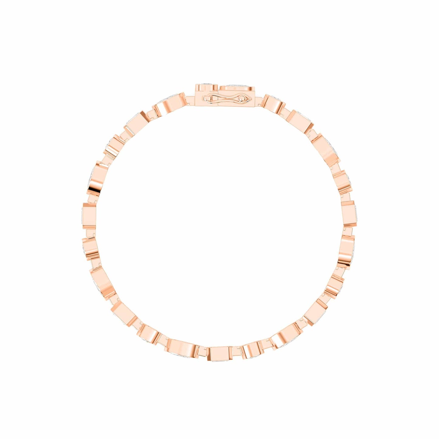 4.72ct ct Multi-Shape Diamond Bezel Tennis Bracelet