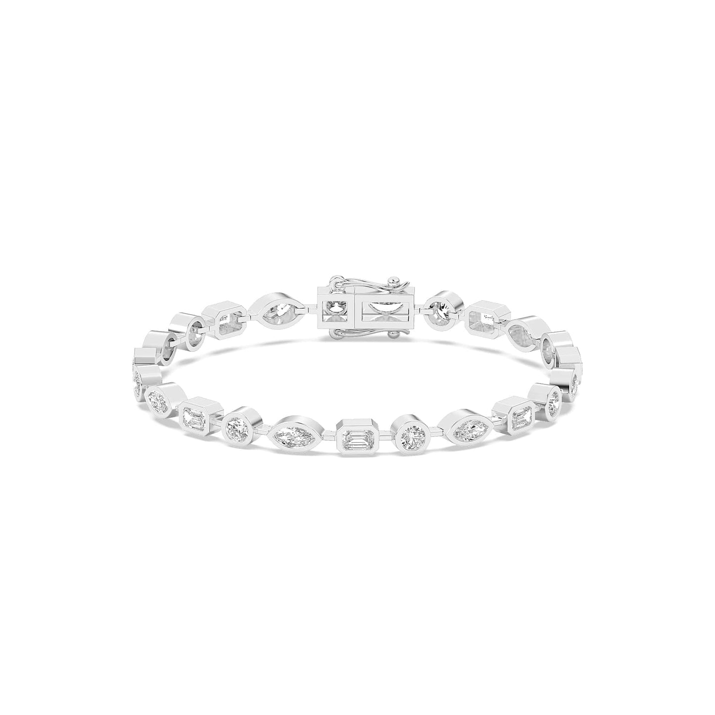 4.72ct ct Multi-Shape Diamond Bezel Tennis Bracelet