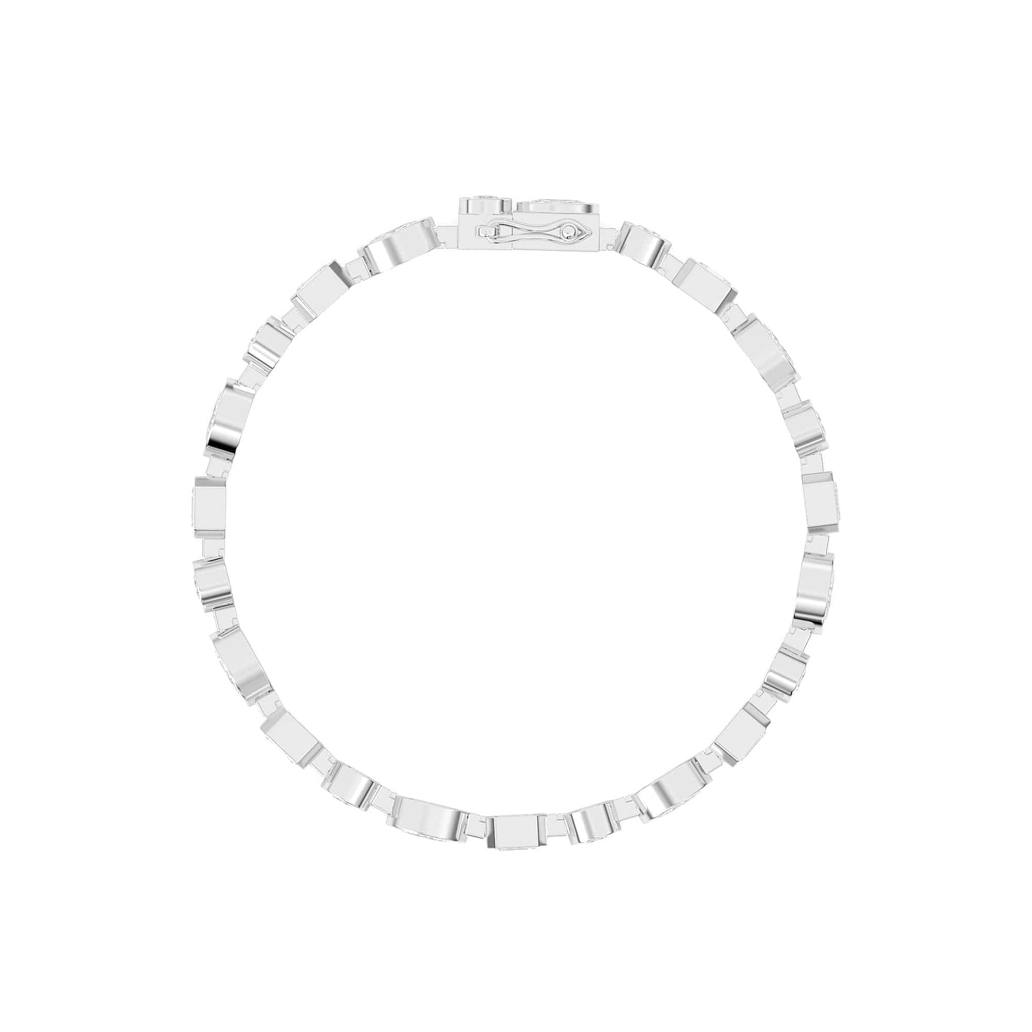 4.72ct ct Multi-Shape Diamond Bezel Tennis Bracelet