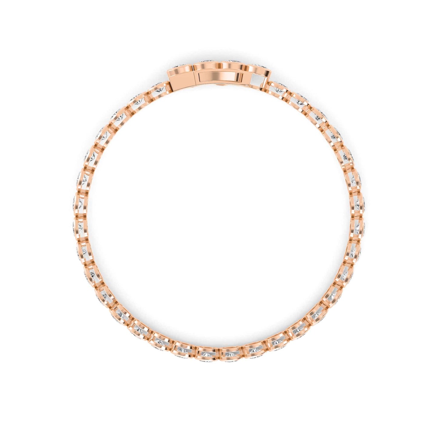 4 Carat Oval Lab Grown Diamond East-West Bezel Tennis Bracelet