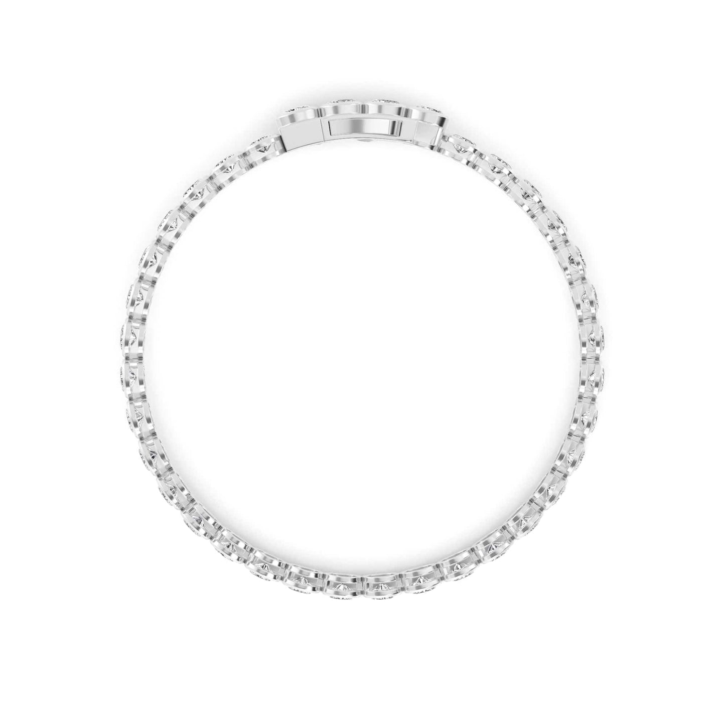 4 Carat Oval Lab Grown Diamond East-West Bezel Tennis Bracelet