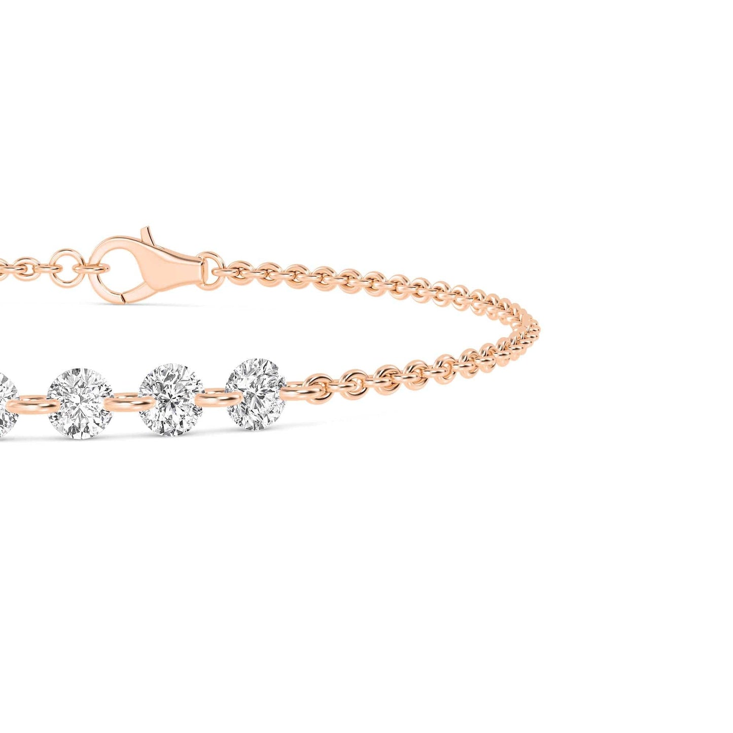 1.07ct Pierced Floating Round Lab Grown Diamond Bracelet