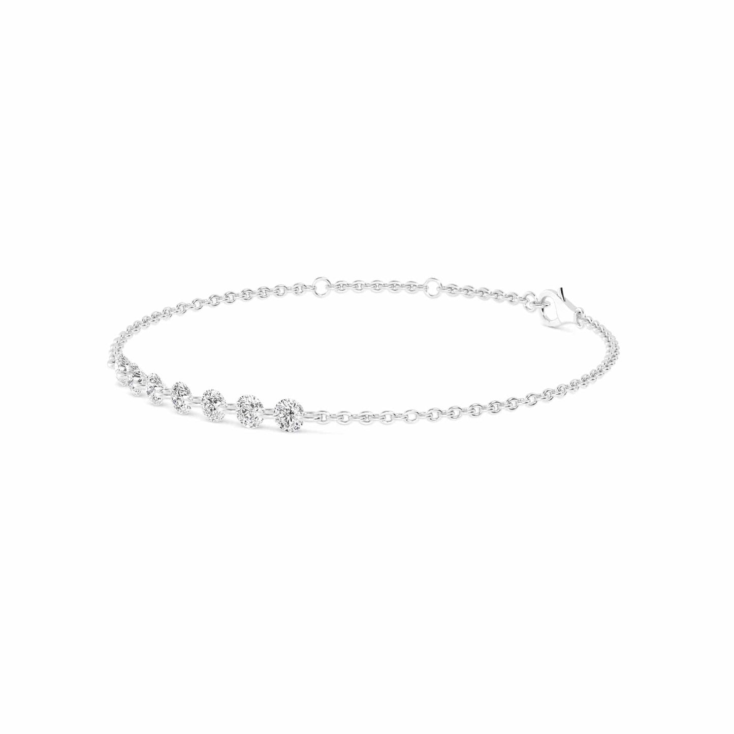 1.07ct Pierced Floating Round Lab Grown Diamond Bracelet