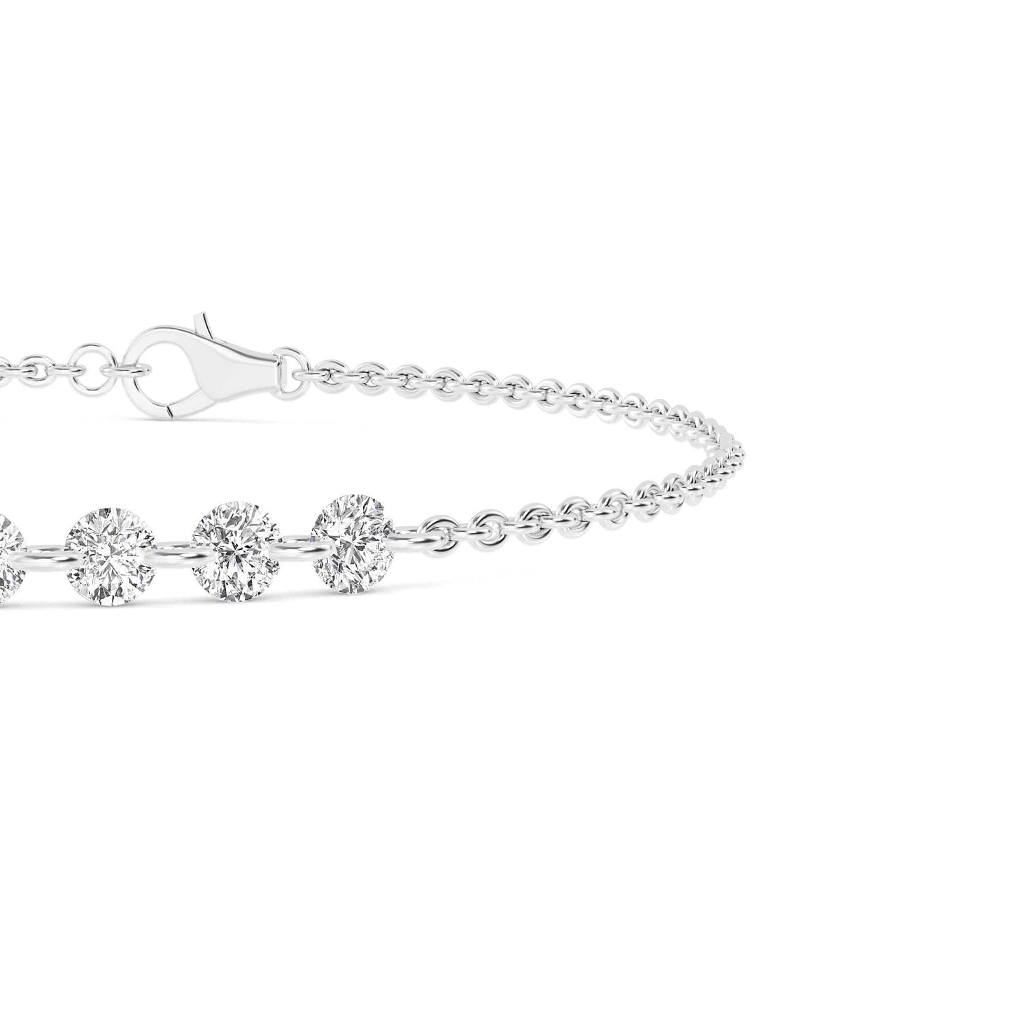 1.07ct Pierced Floating Round Lab Grown Diamond Bracelet