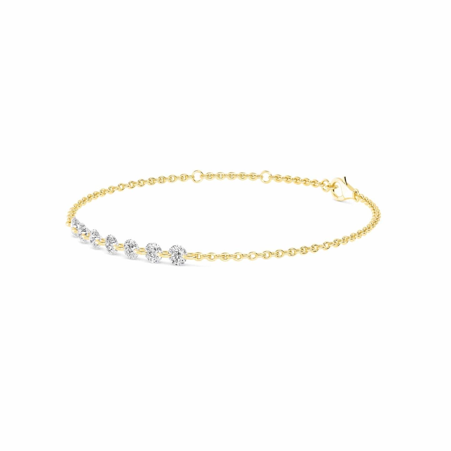 1.07ct Pierced Floating Round Lab Grown Diamond Bracelet