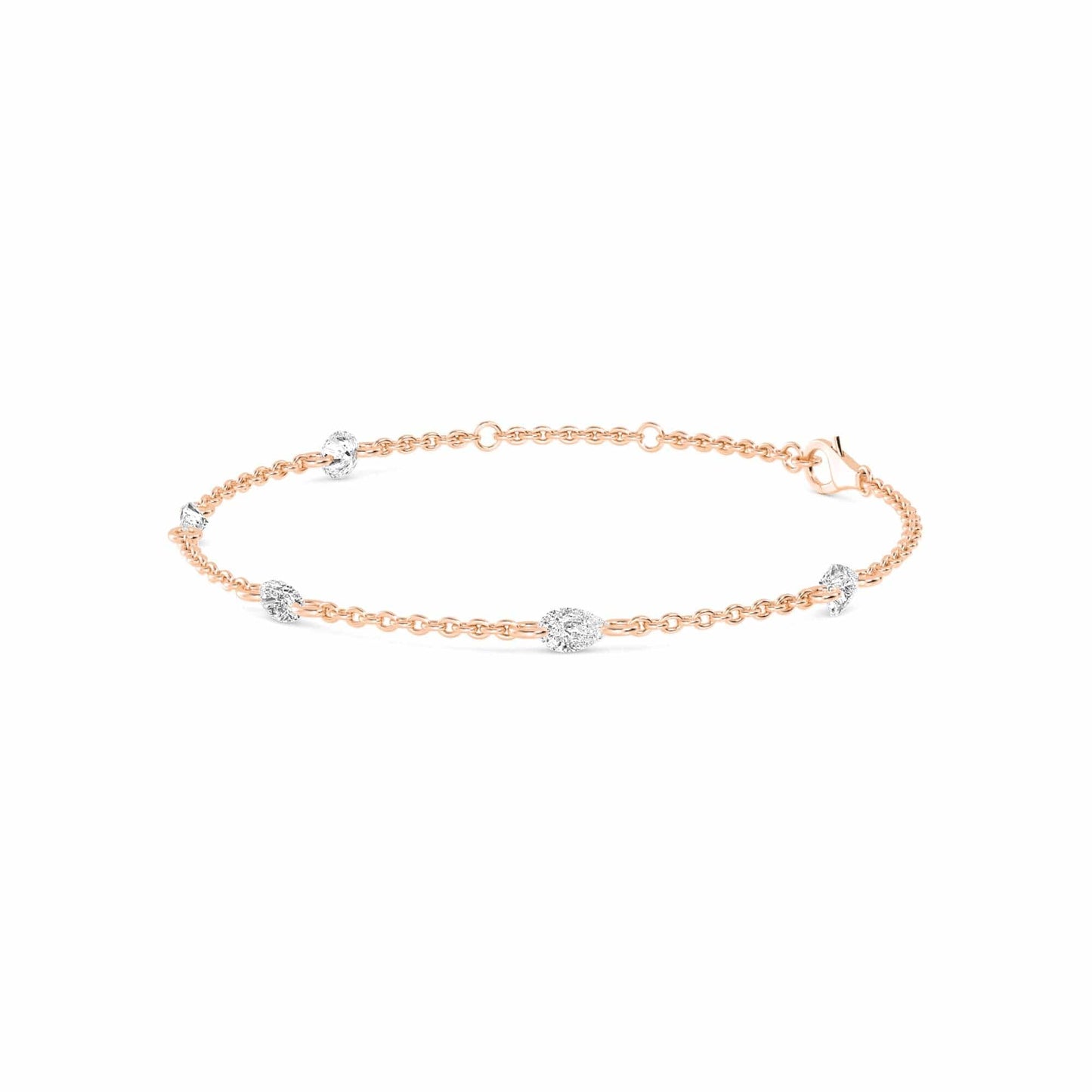 1.10ct Pierced Floating Multi-Shape Lab Grown Diamond Bracelet