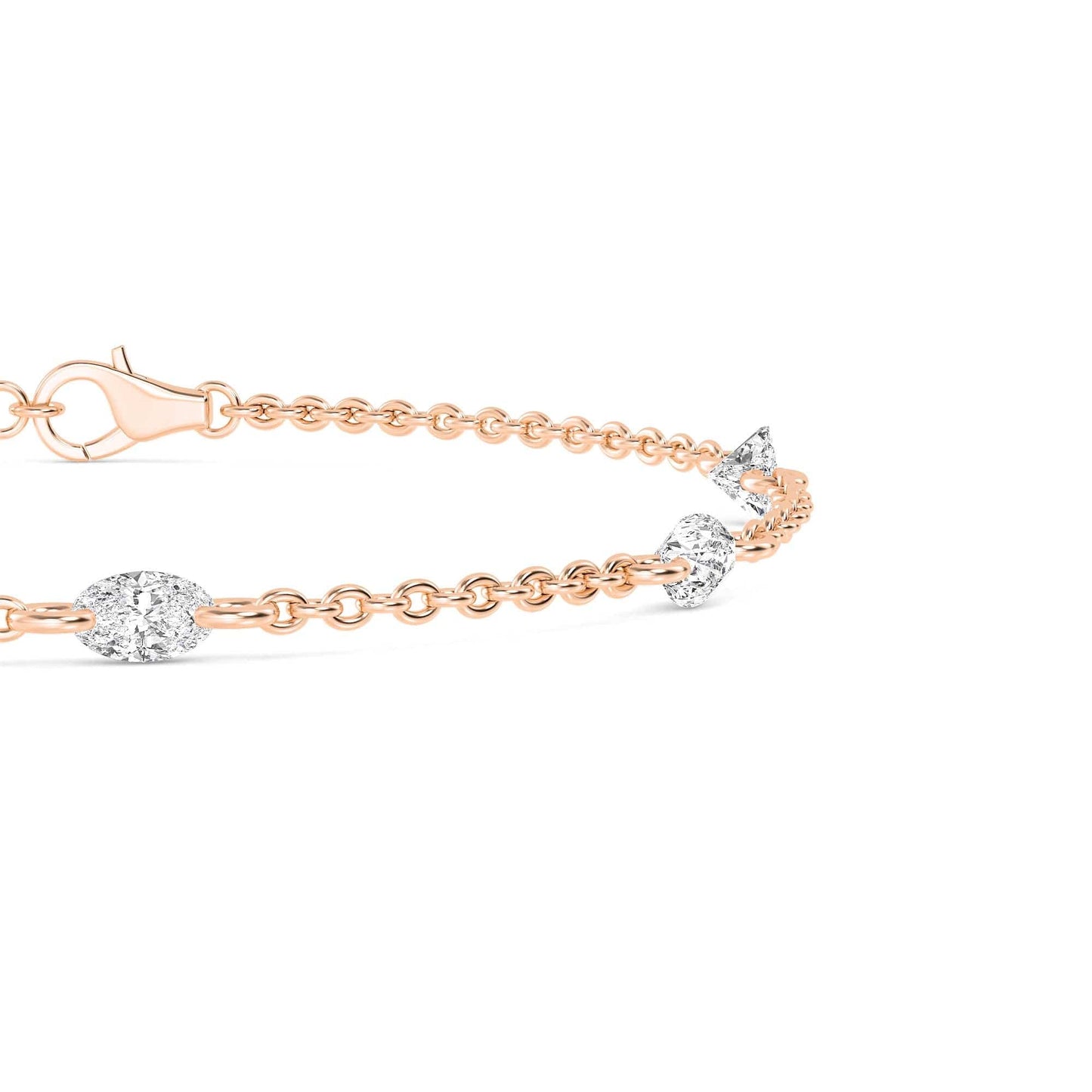 1.10ct Pierced Floating Multi-Shape Lab Grown Diamond Bracelet