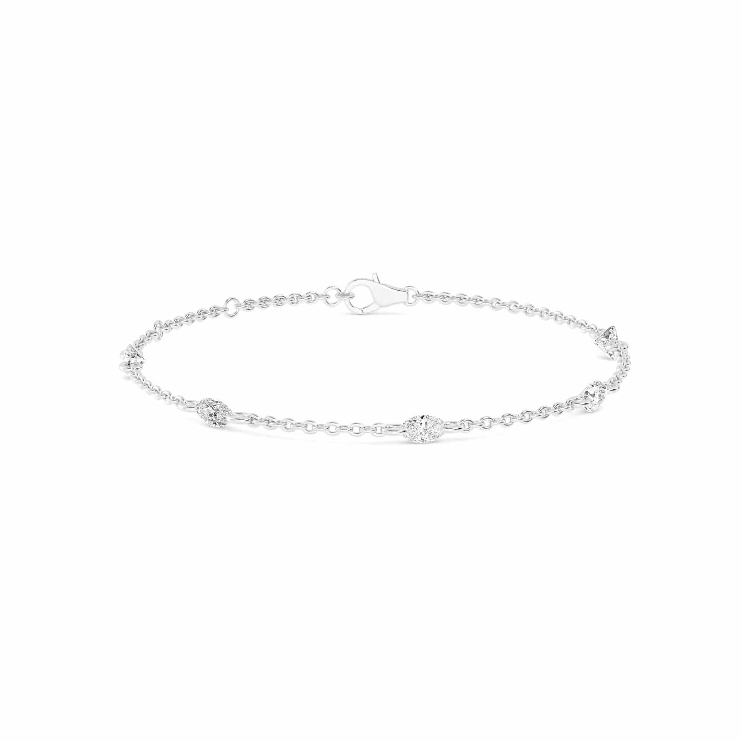 1.10ct Pierced Floating Multi-Shape Lab Grown Diamond Bracelet
