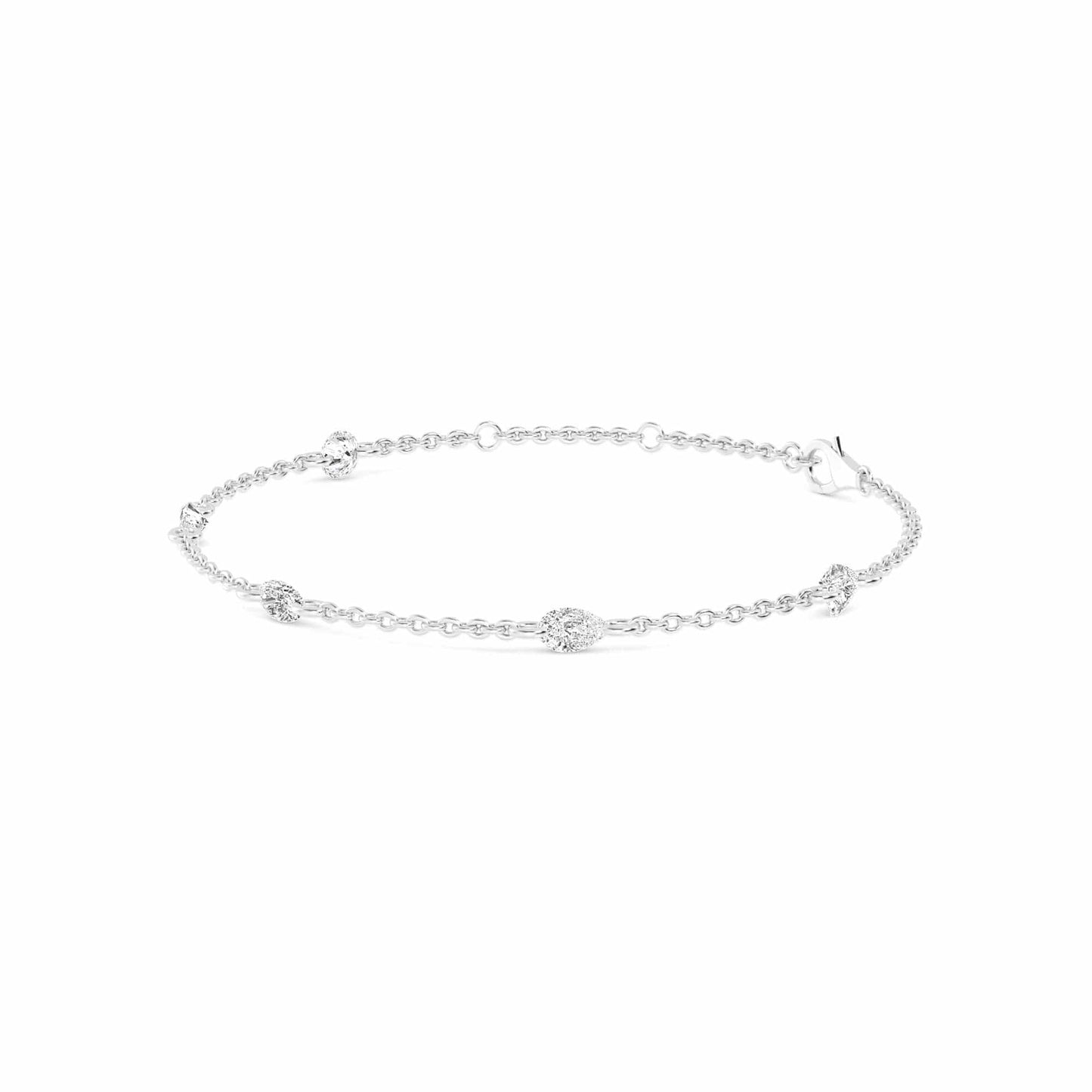 1.10ct Pierced Floating Multi-Shape Lab Grown Diamond Bracelet