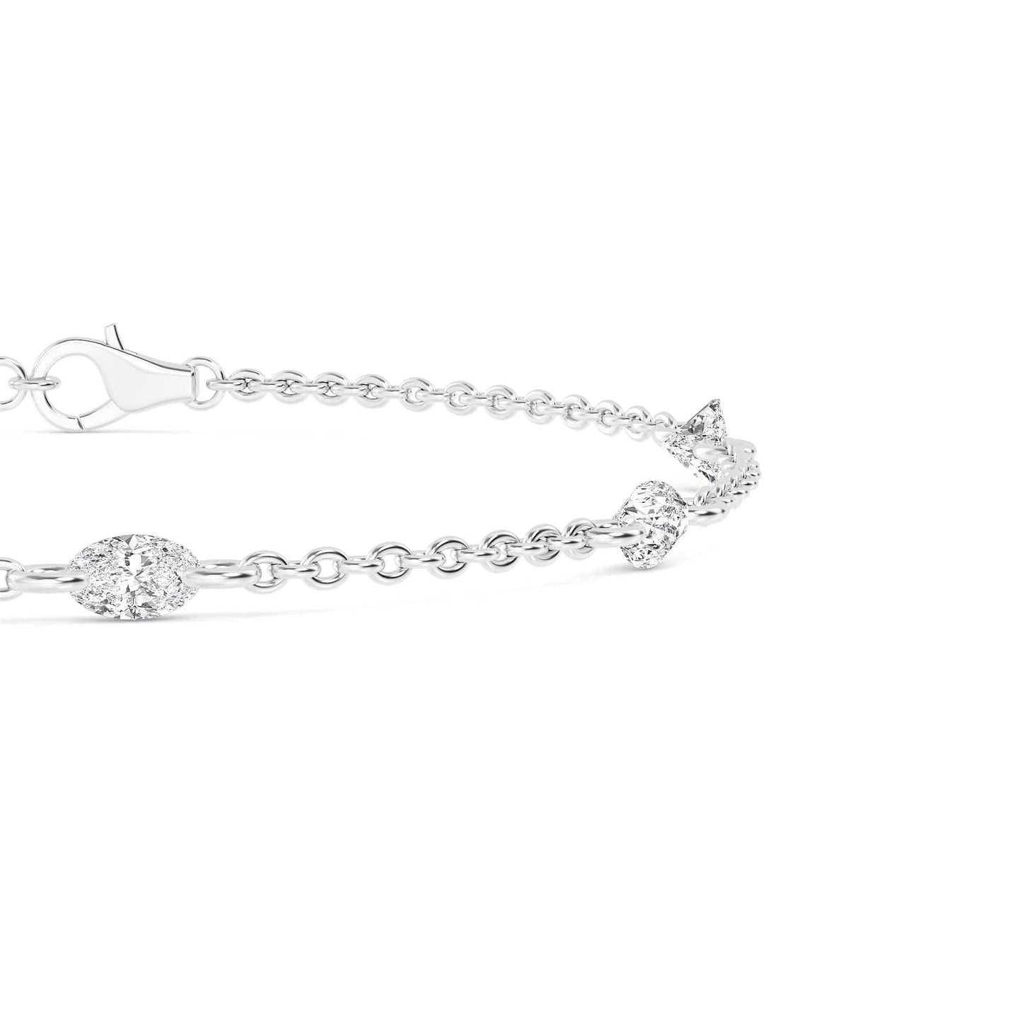 1.10ct Pierced Floating Multi-Shape Lab Grown Diamond Bracelet