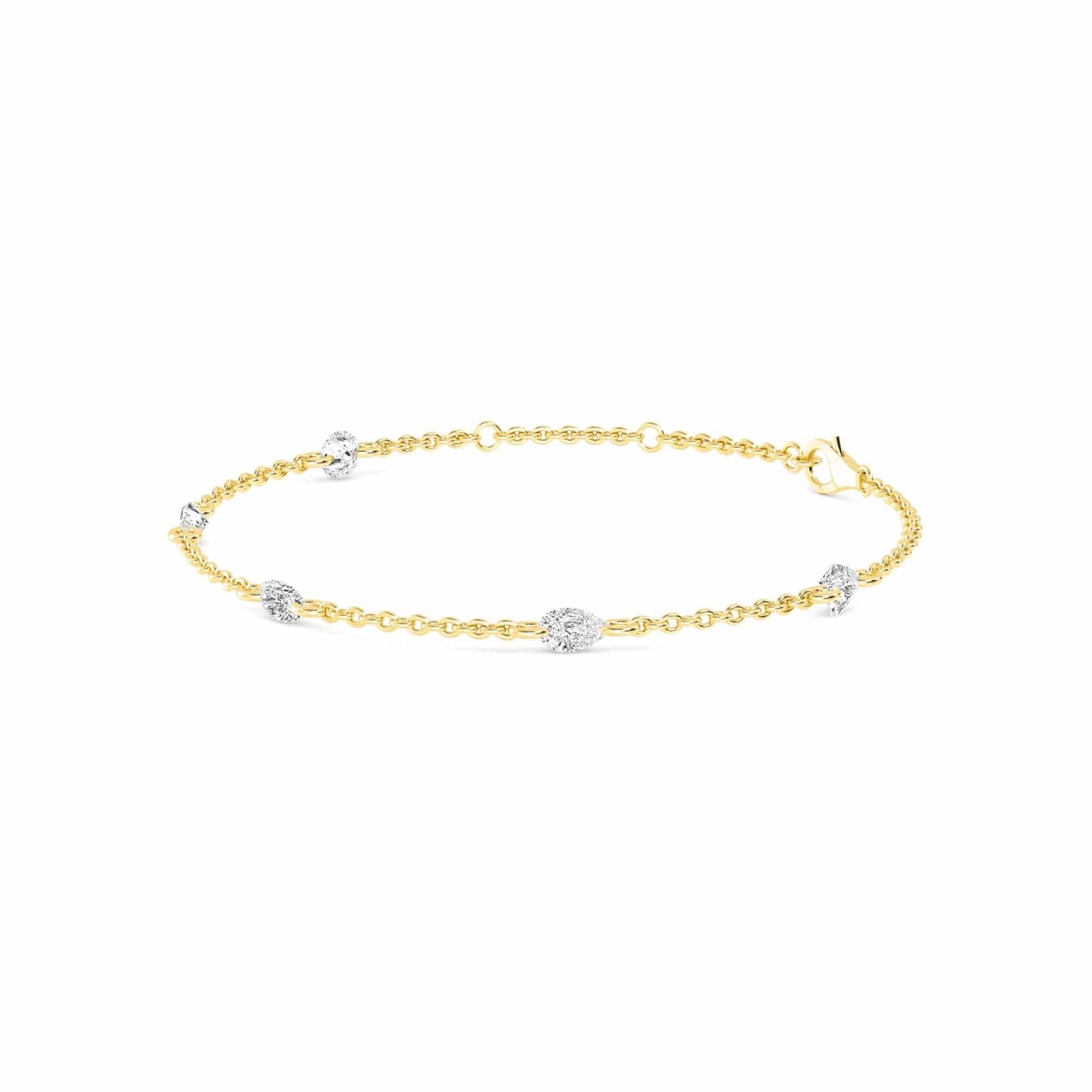 1.10ct Pierced Floating Multi-Shape Lab Grown Diamond Bracelet