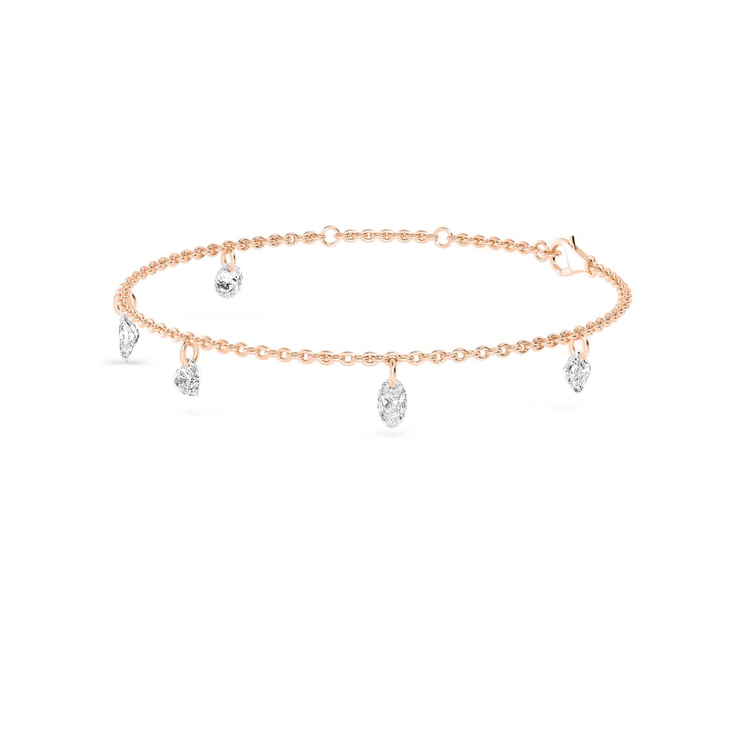 1.06ct Pierced Floating Multi-Shape Lab Grown Diamond Bracelet