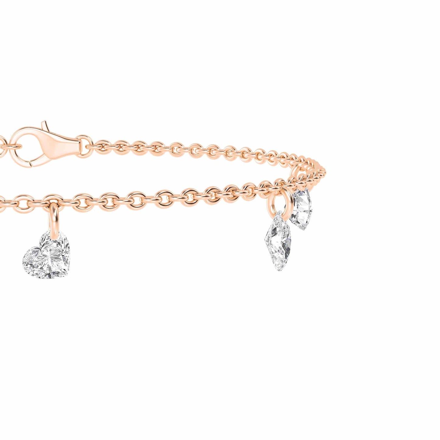 1.06ct Pierced Floating Multi-Shape Lab Grown Diamond Bracelet