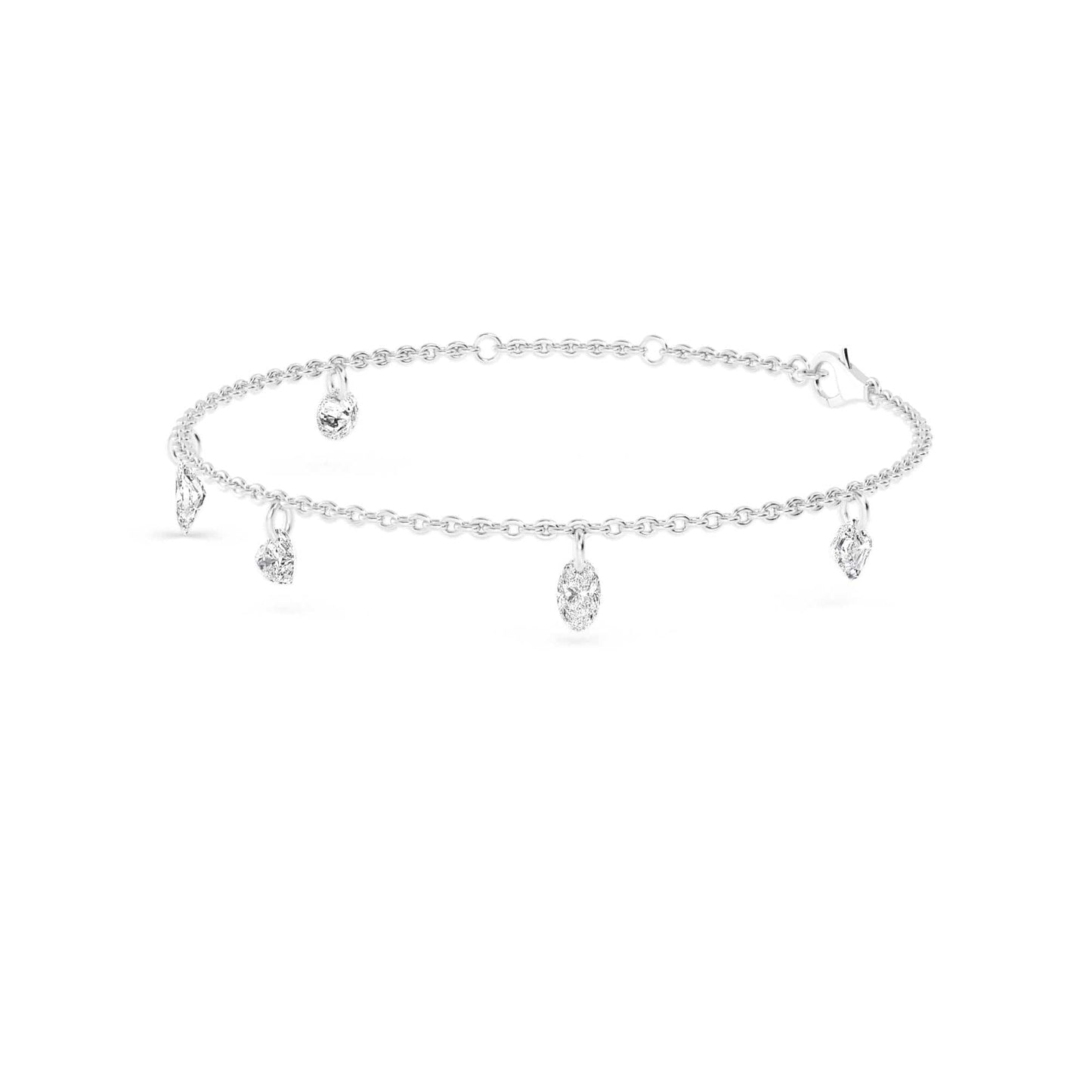 1.06ct Pierced Floating Multi-Shape Lab Grown Diamond Bracelet