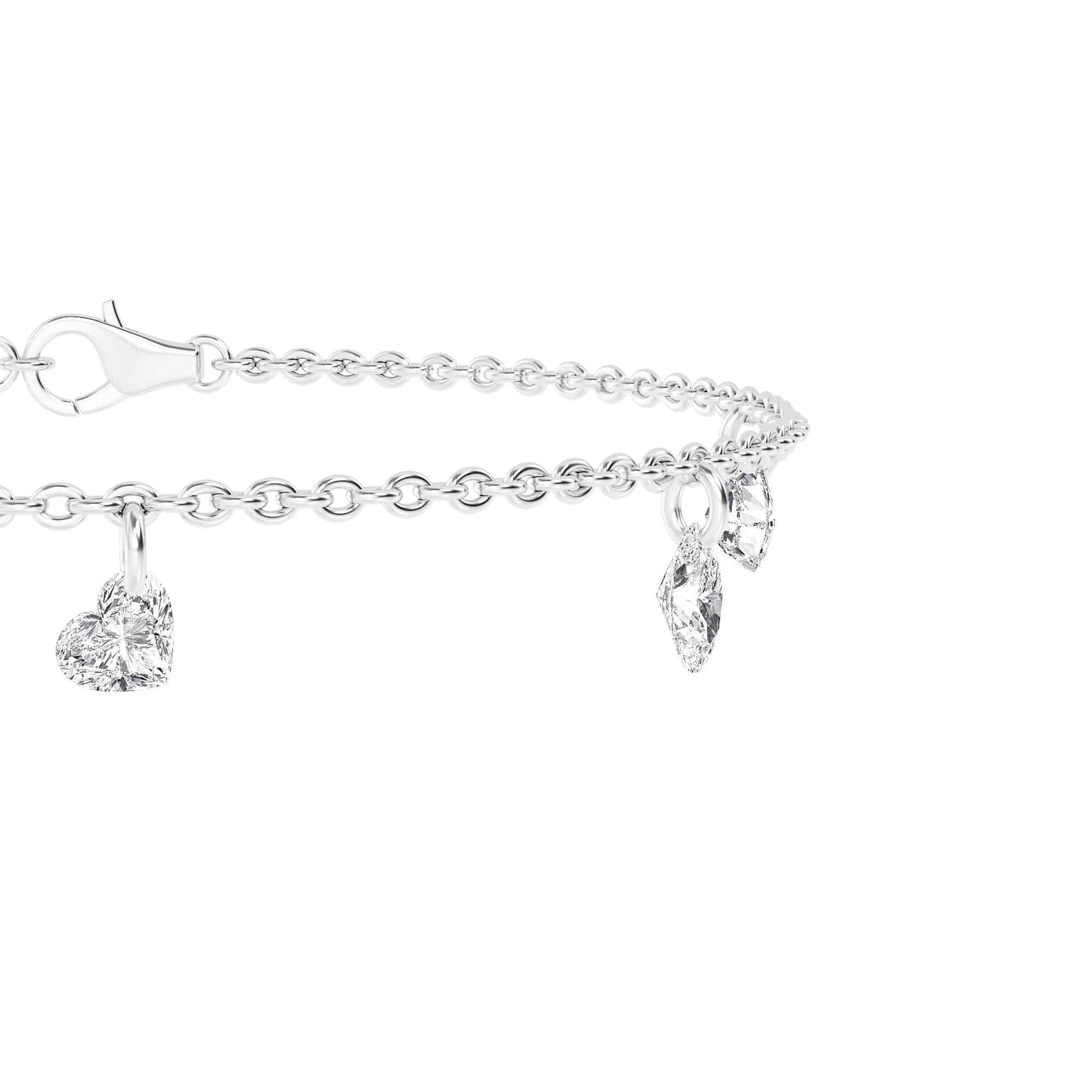 1.06ct Pierced Floating Multi-Shape Lab Grown Diamond Bracelet