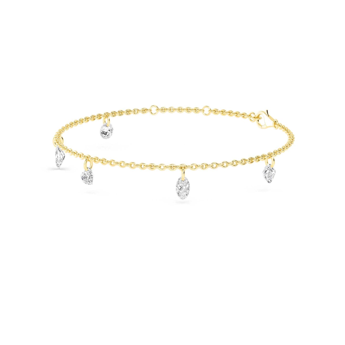 1.06ct Pierced Floating Multi-Shape Lab Grown Diamond Bracelet