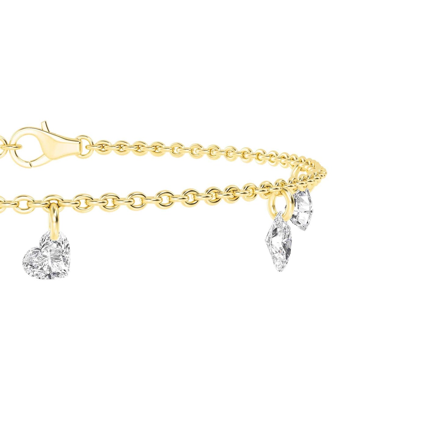 1.06ct Pierced Floating Multi-Shape Lab Grown Diamond Bracelet