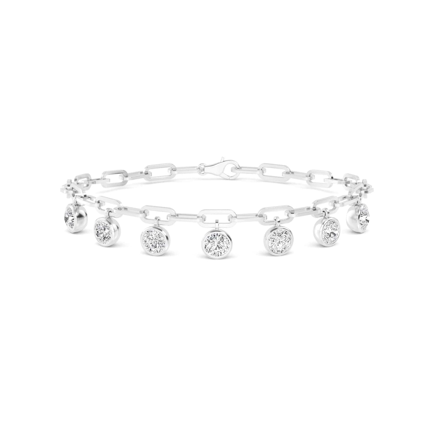 3 Carat Round Lab Grown Diamond Bezel Tennis Bracelet