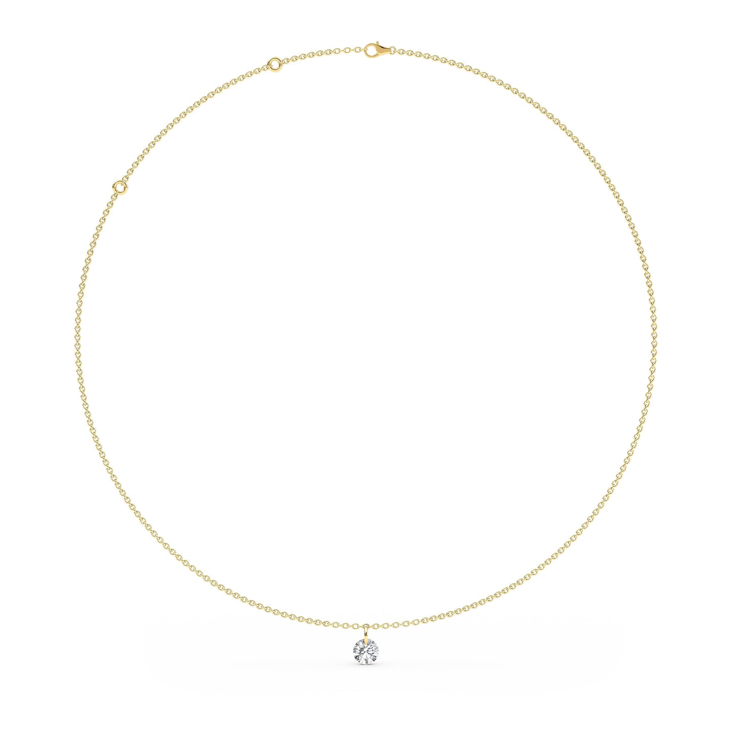 1 Carat Pierced Round Cut Lab Grown Diamond Necklace