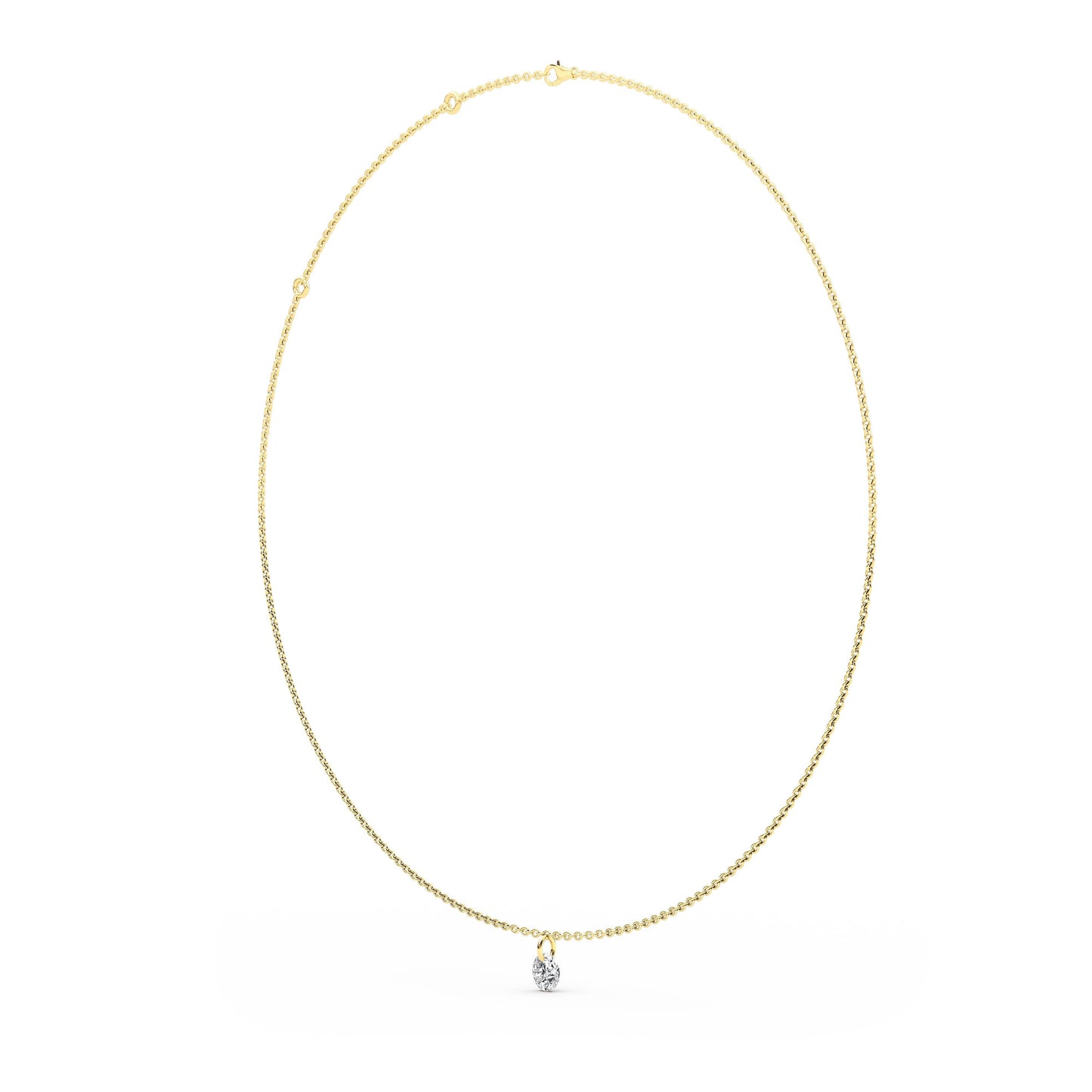 1 Carat Pierced Round Cut Lab Grown Diamond Necklace