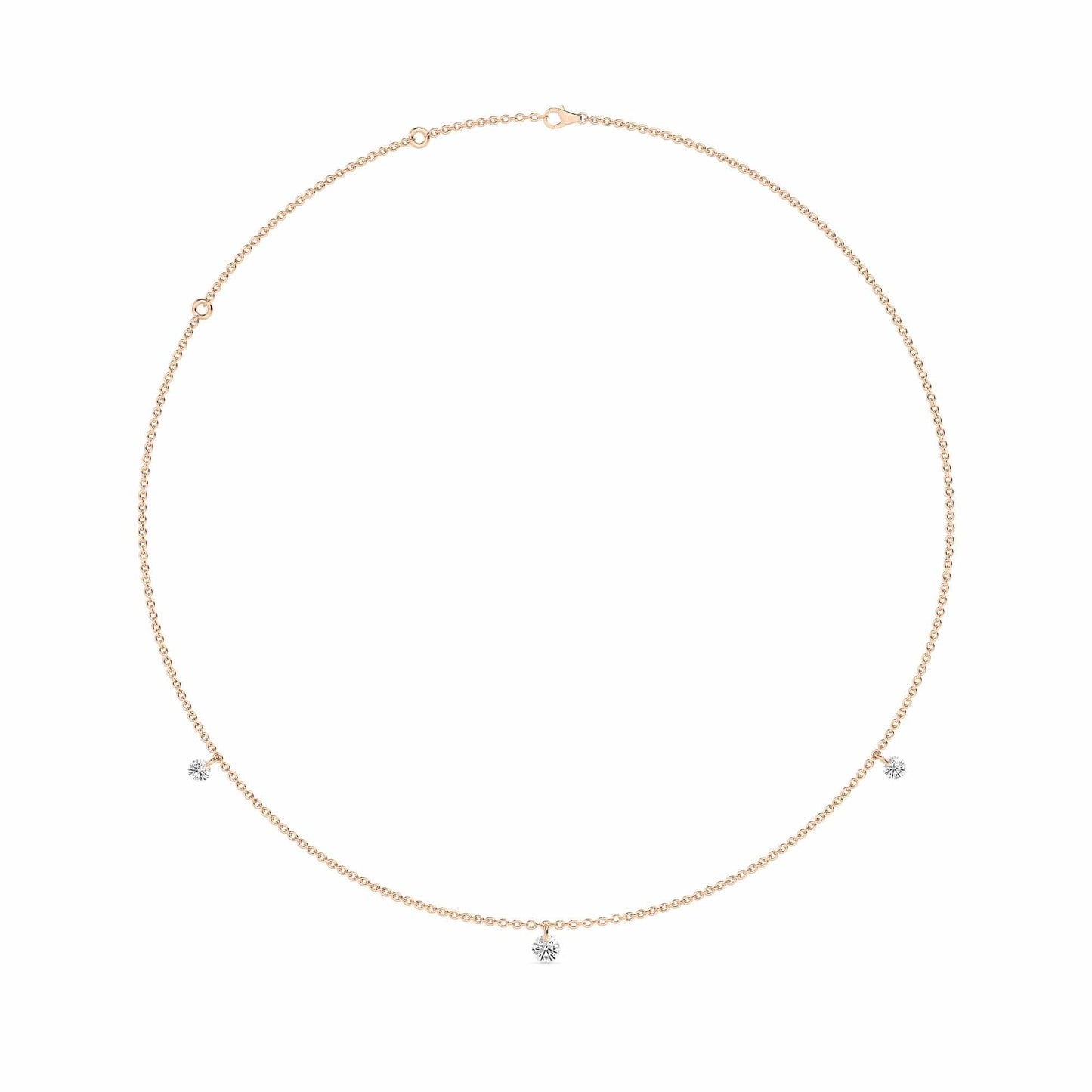 1 Carat Pierced 3 Round Lab Grown Diamond Necklace