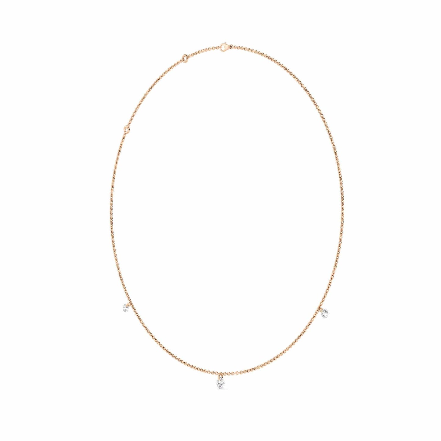 1 Carat Pierced 3 Round Lab Grown Diamond Necklace