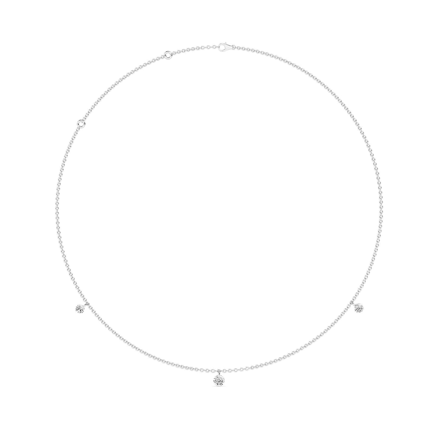 1 Carat Pierced 3 Round Lab Grown Diamond Necklace