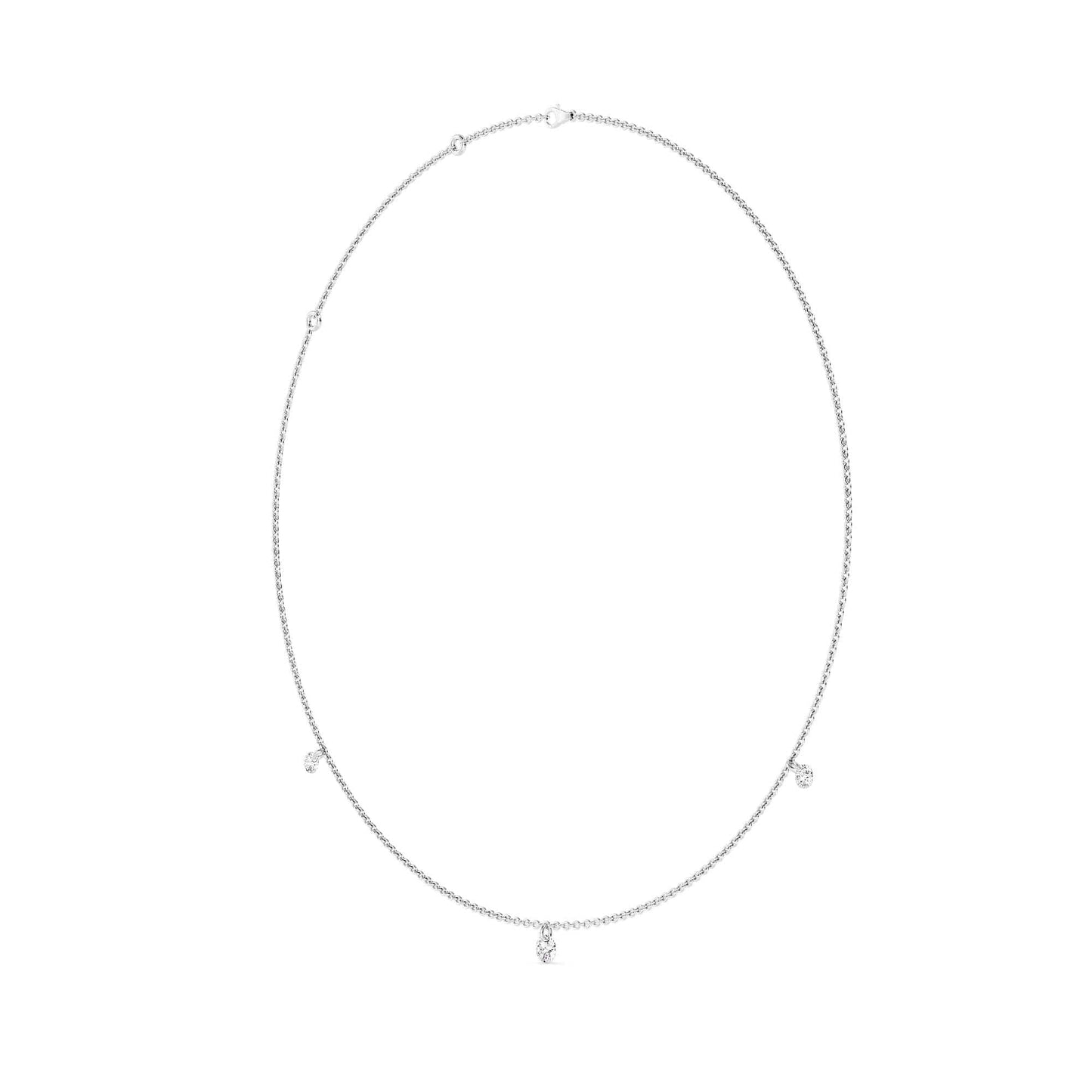 1 Carat Pierced 3 Round Lab Grown Diamond Necklace