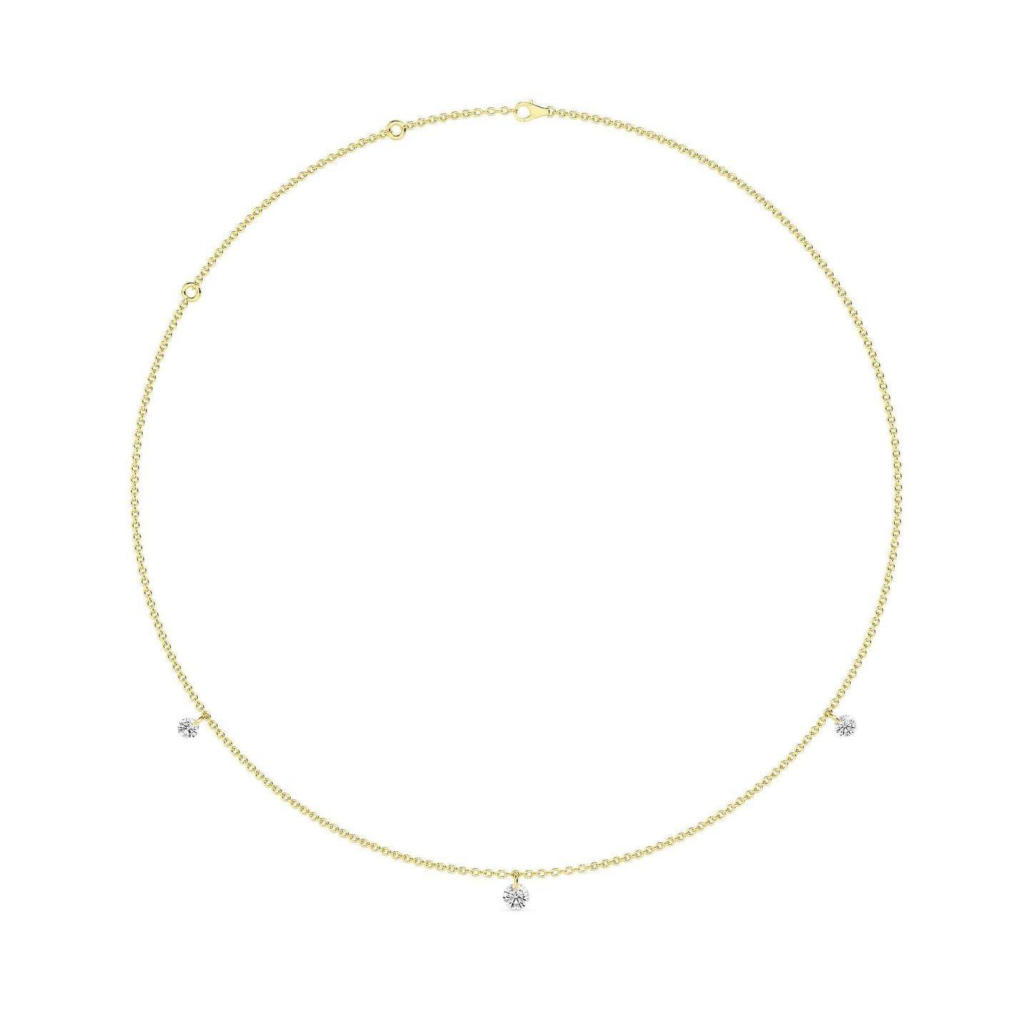 1 Carat Pierced 3 Round Lab Grown Diamond Necklace