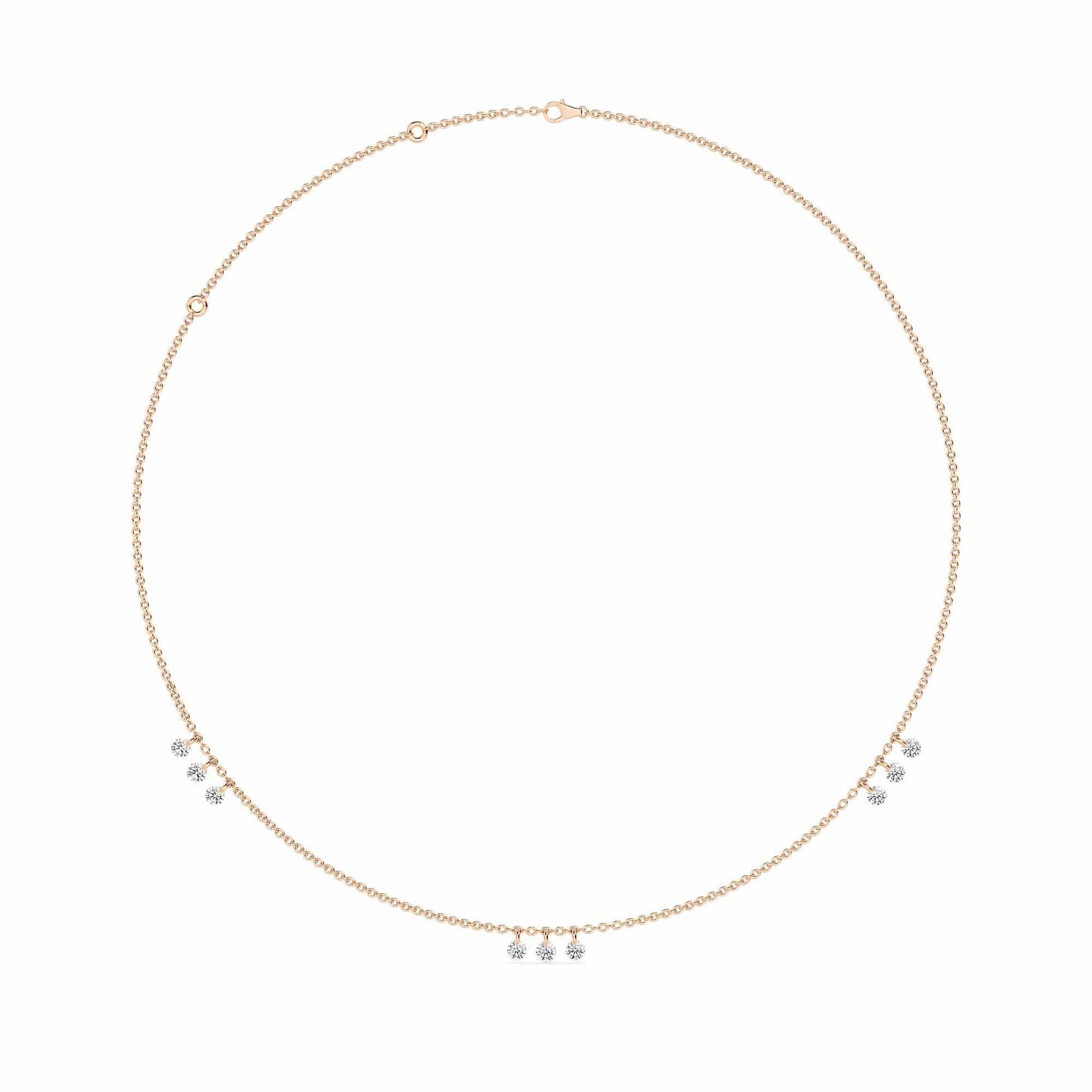 1.50 Carat Pierced 9 Round Lab Grown Diamond Necklace