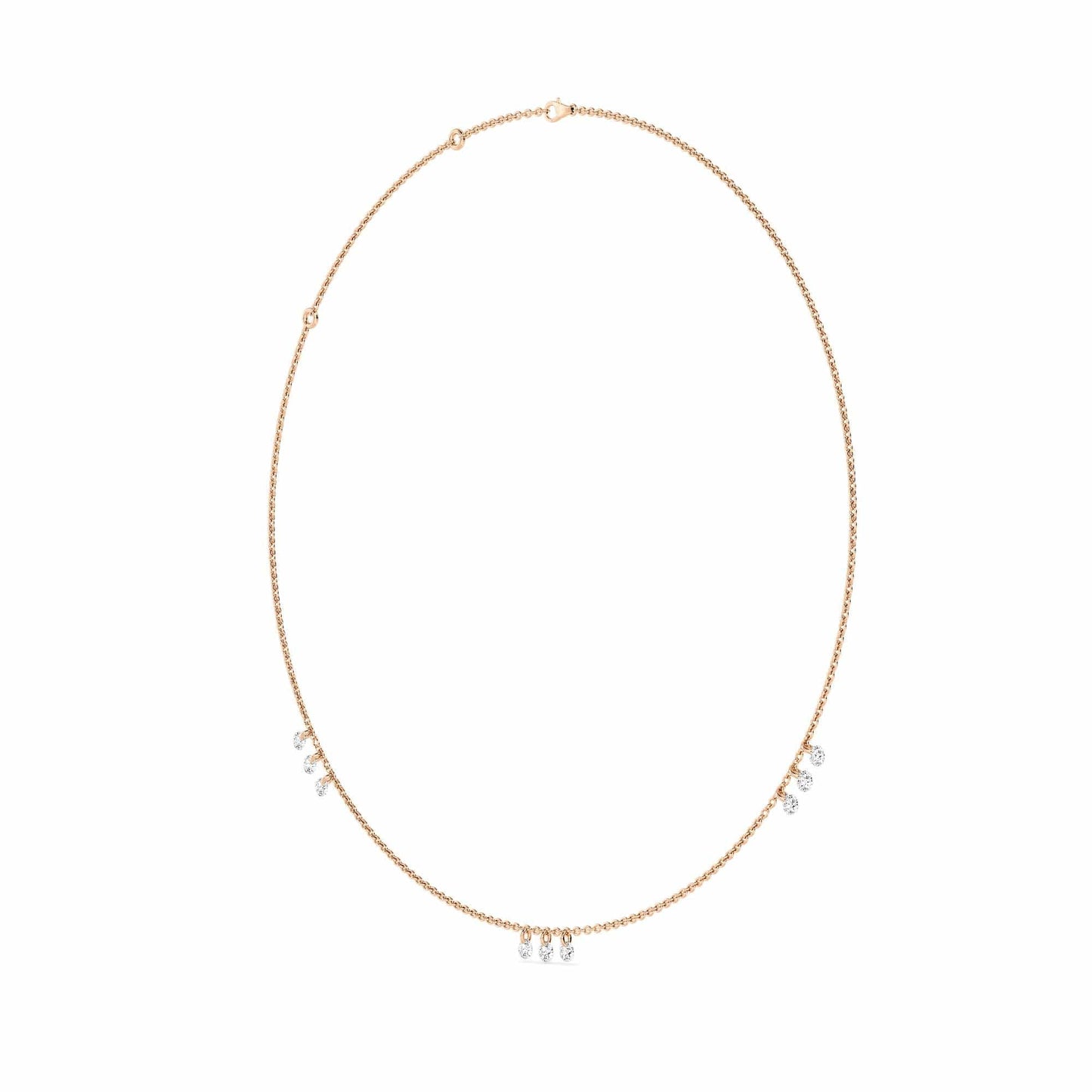 1.50 Carat Pierced 9 Round Lab Grown Diamond Necklace