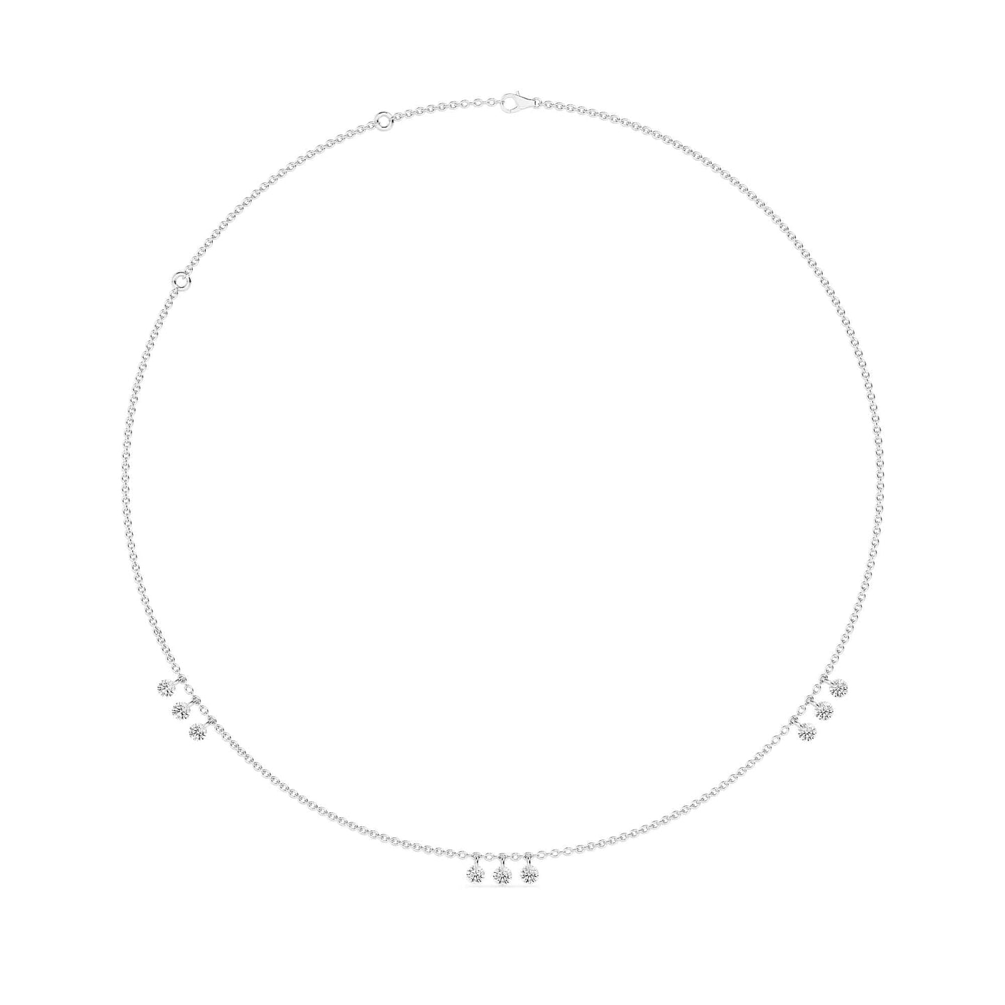 1.50 Carat Pierced 9 Round Lab Grown Diamond Necklace