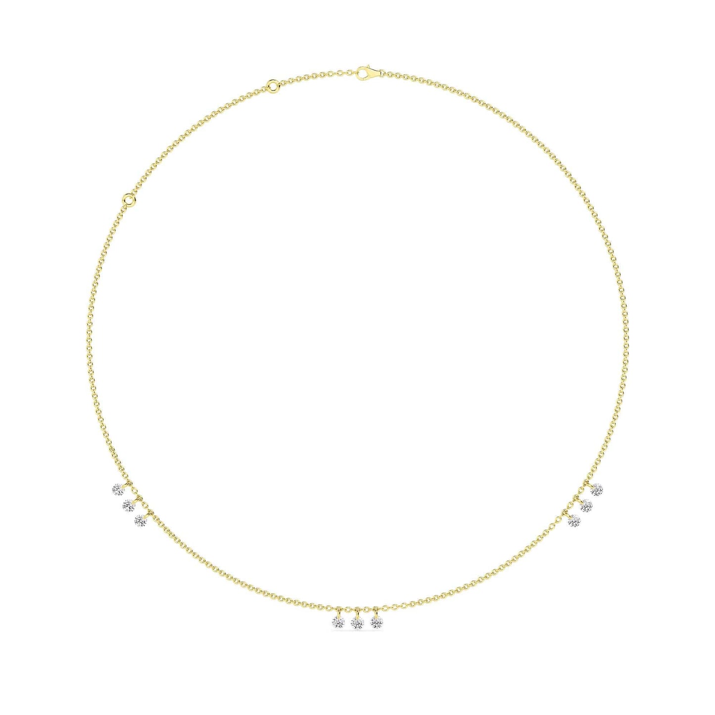 1.50 Carat Pierced 9 Round Lab Grown Diamond Necklace