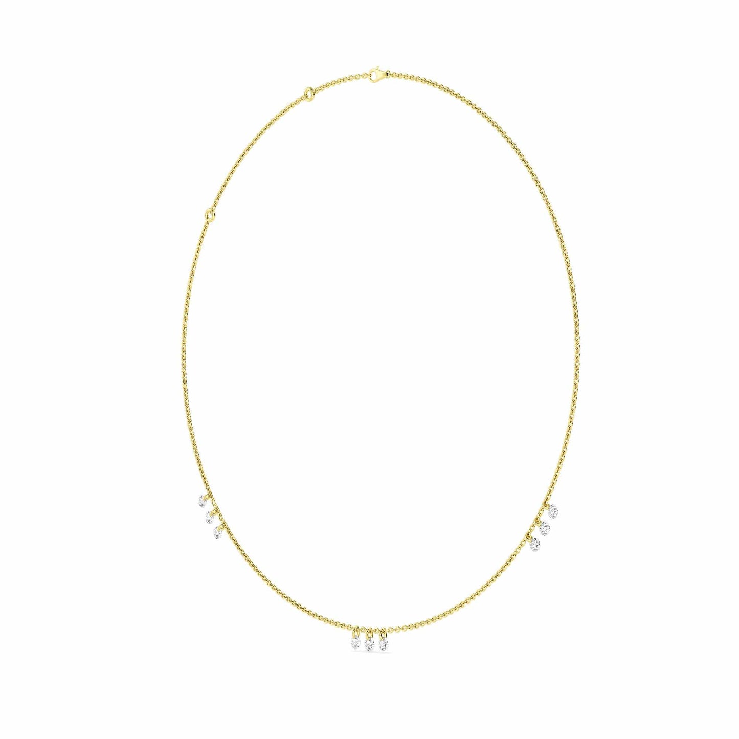 1.50 Carat Pierced 9 Round Lab Grown Diamond Necklace