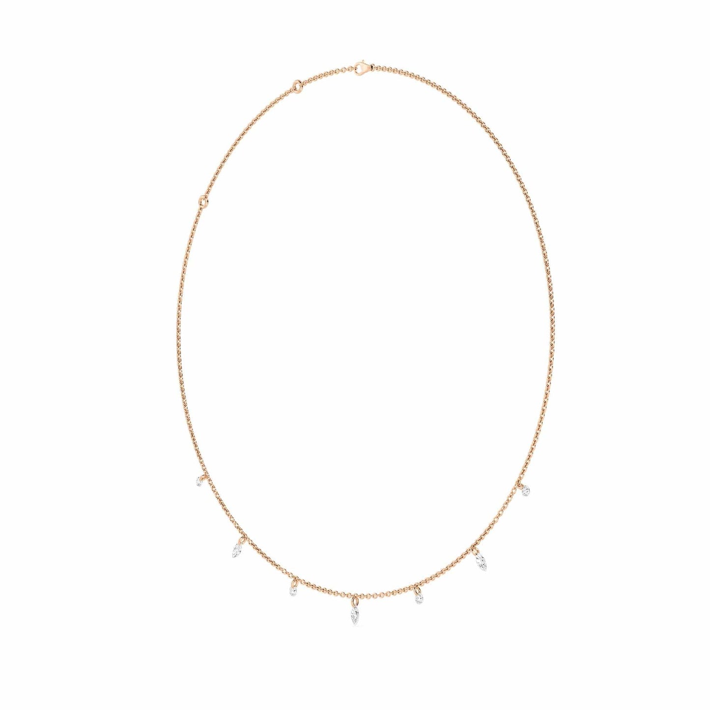 1.00 Carat Pierced Round & Marquise Lab Grown Diamond Necklace