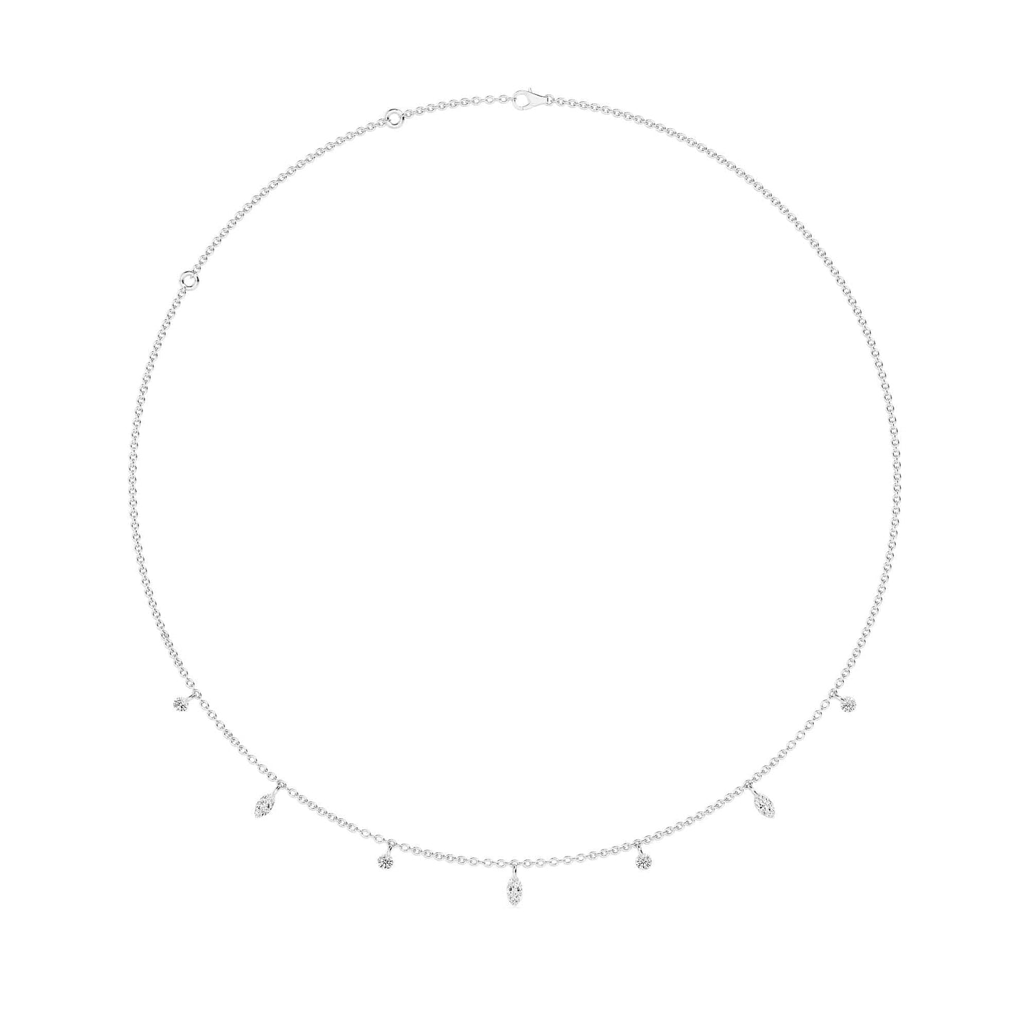 1.00 Carat Pierced Round & Marquise Lab Grown Diamond Necklace