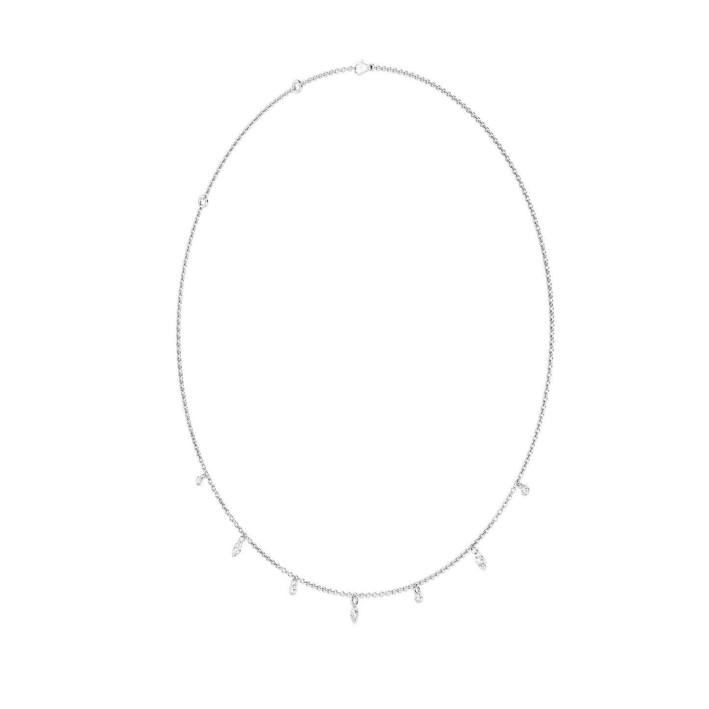 1.00 Carat Pierced Round & Marquise Lab Grown Diamond Necklace