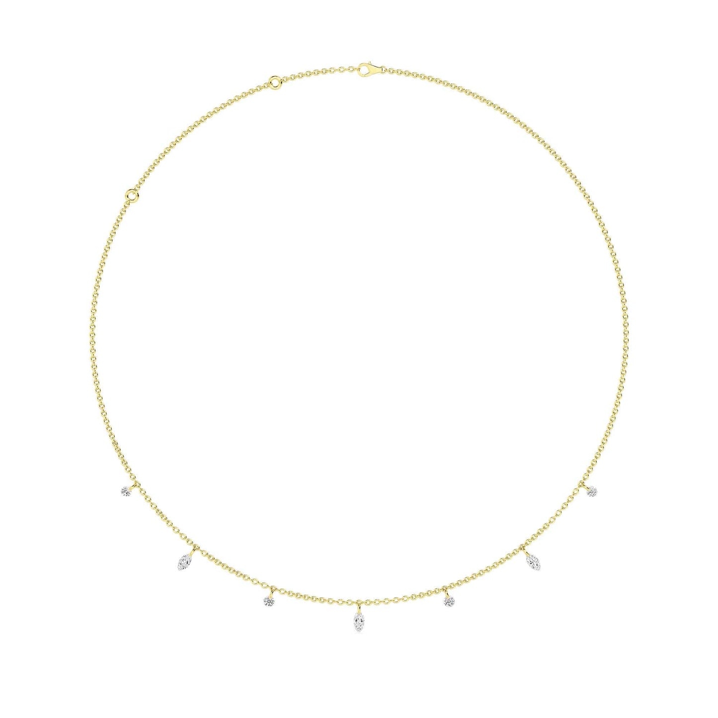 1.00 Carat Pierced Round & Marquise Lab Grown Diamond Necklace