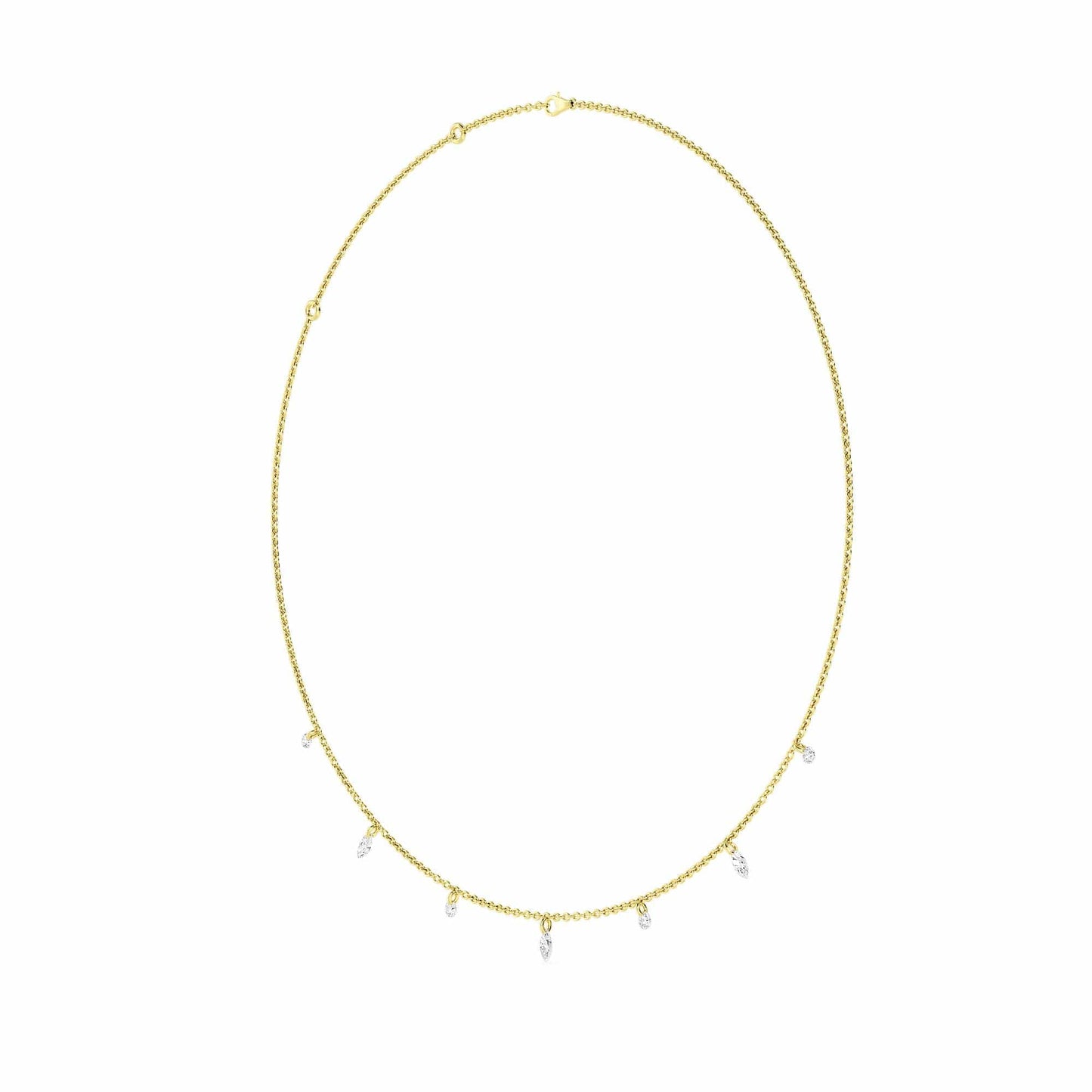 1.00 Carat Pierced Round & Marquise Lab Grown Diamond Necklace