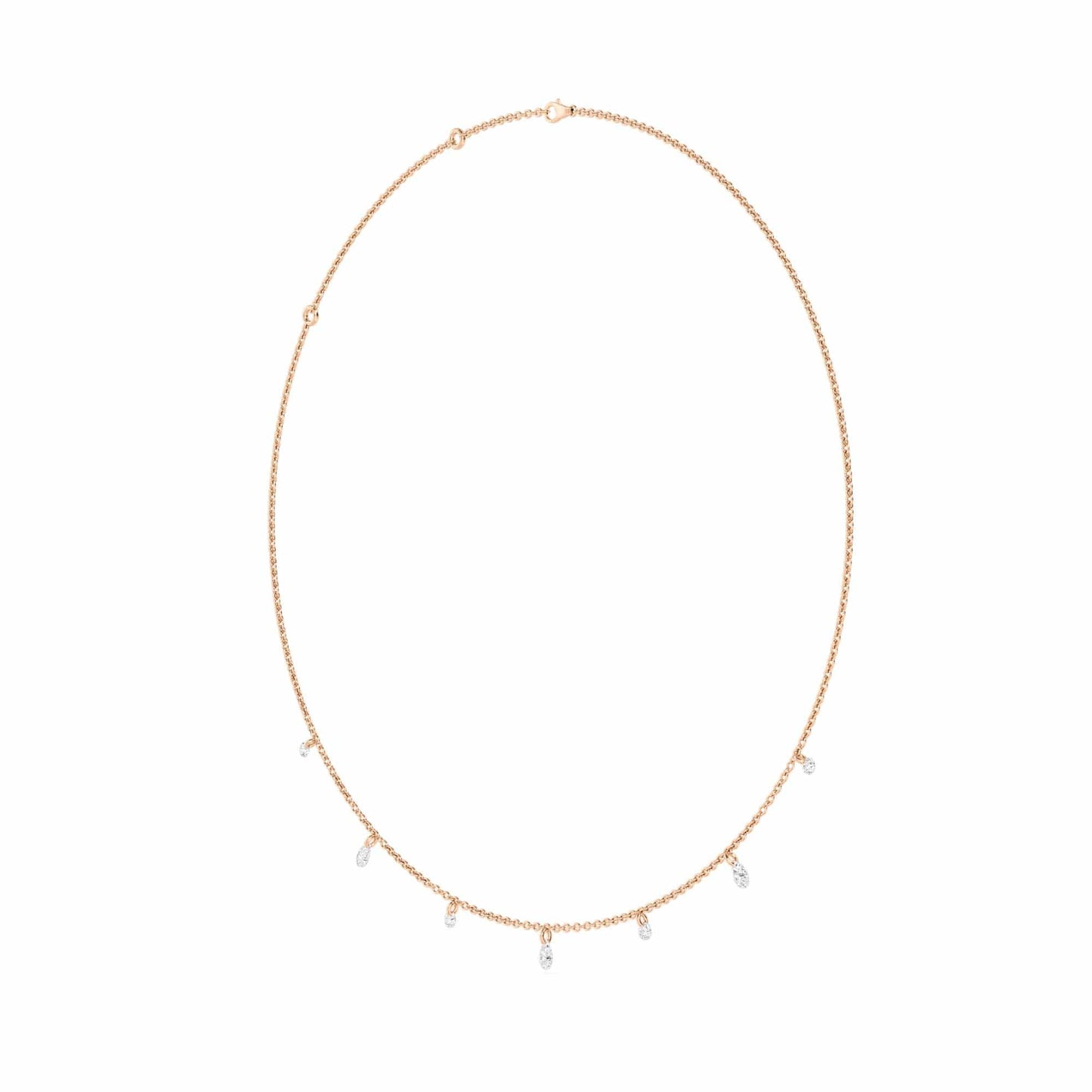 1.00 Carat Pierced Round & Pear Lab Grown Diamond Necklace