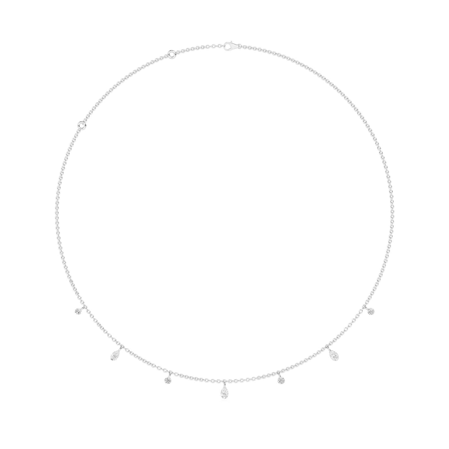 1.00 Carat Pierced Round & Pear Lab Grown Diamond Necklace