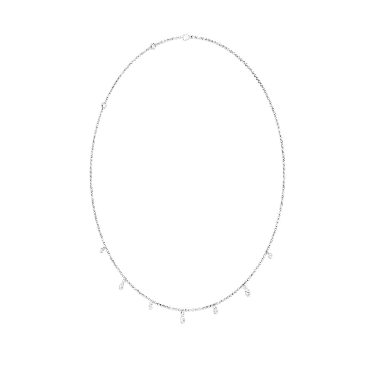 1.00 Carat Pierced Round & Pear Lab Grown Diamond Necklace